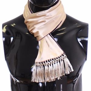 NWT Men's Dolce & Gabbana Silk Blend Beige Scarf